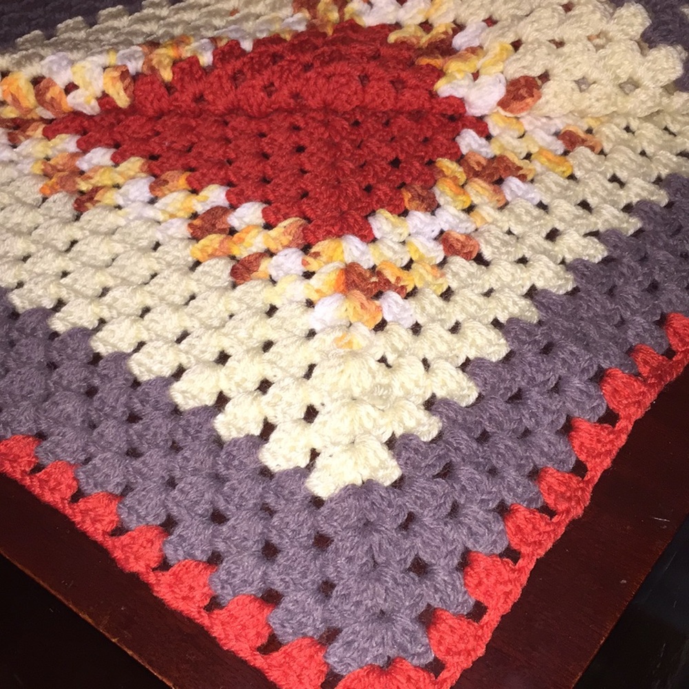 Multi-Color Granny Rectangle Throw Blanket - Picture 3 of 5